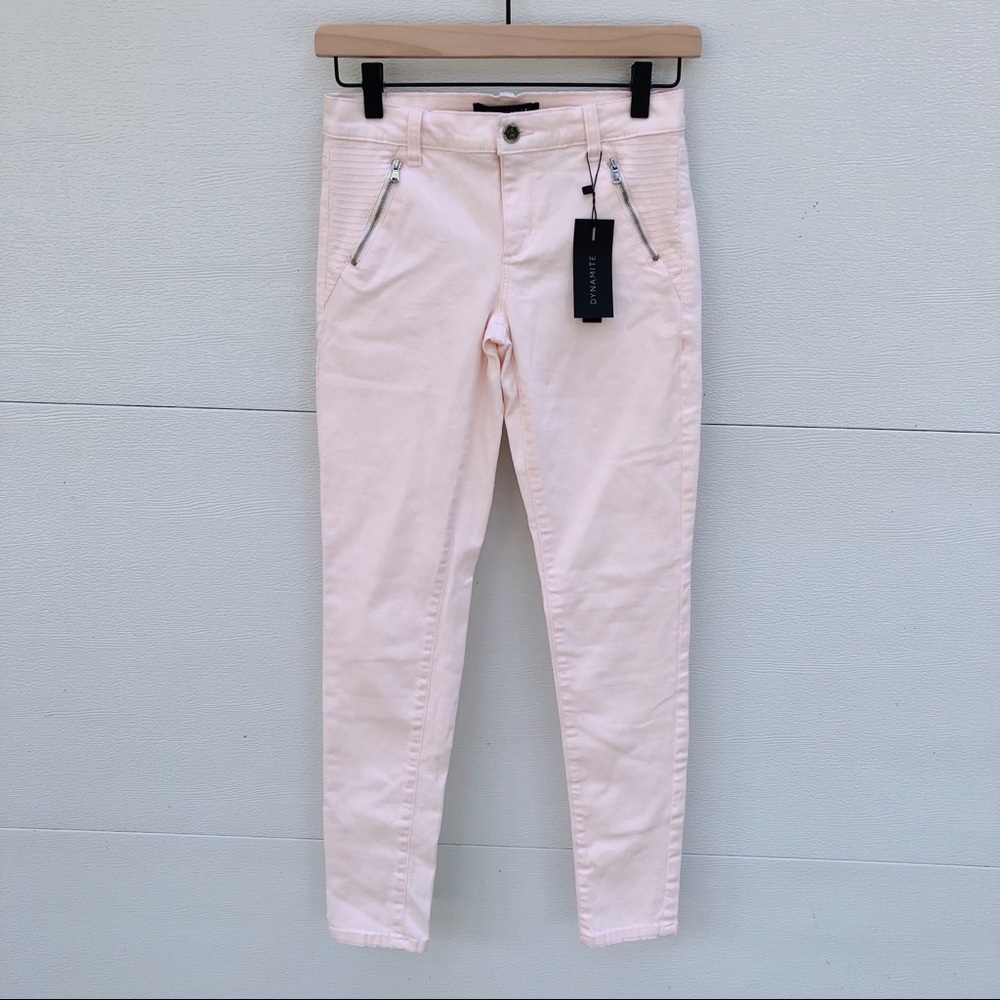 Dynamite Pink Zip Kate Jeans